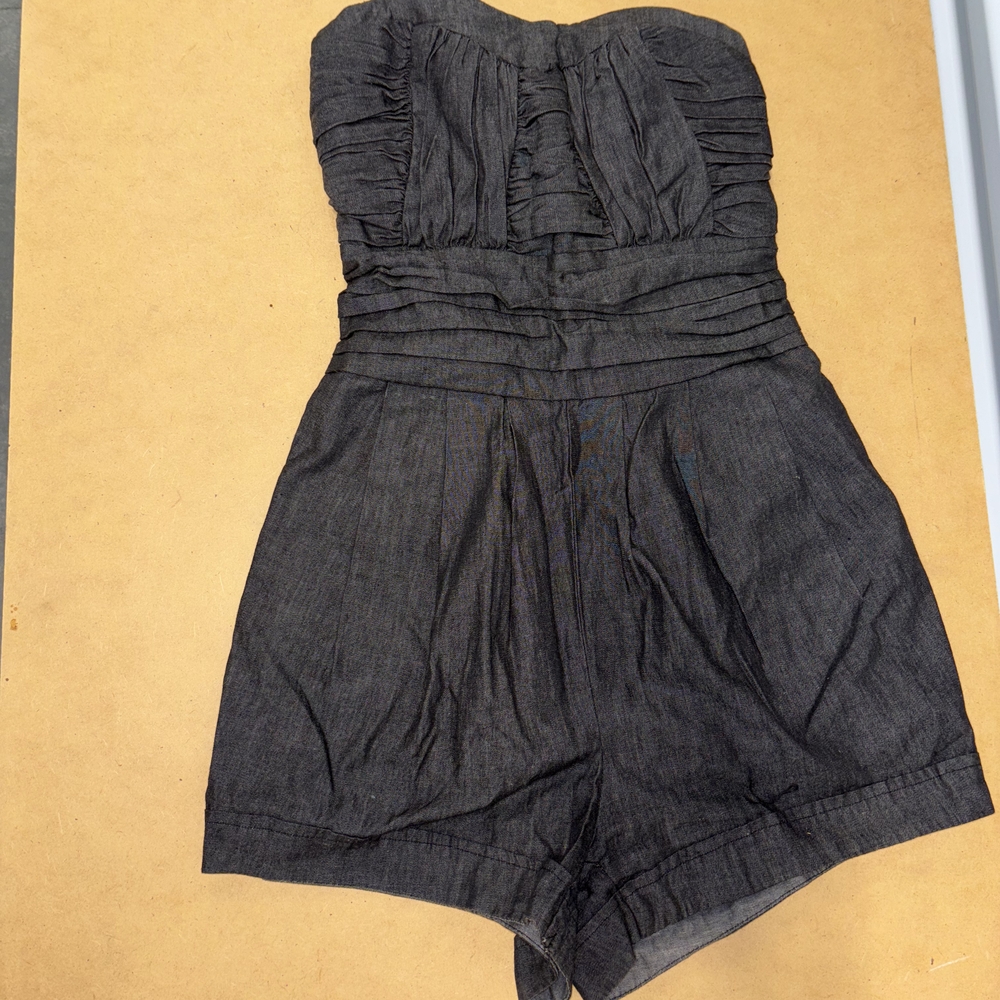 Women's Strapless Gray Romper